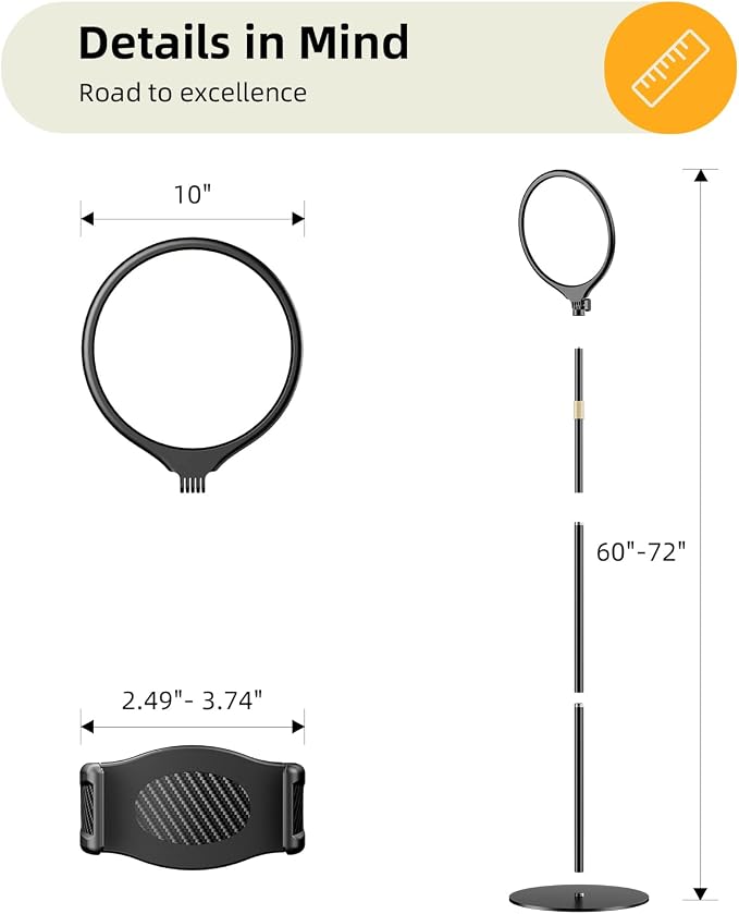 10.5" Ring Light with Stand and Phone Holder