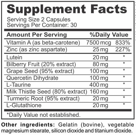 Vision Complete Natural Eye Support - Maximum Strength Lutein Blend for Daily Vision Health