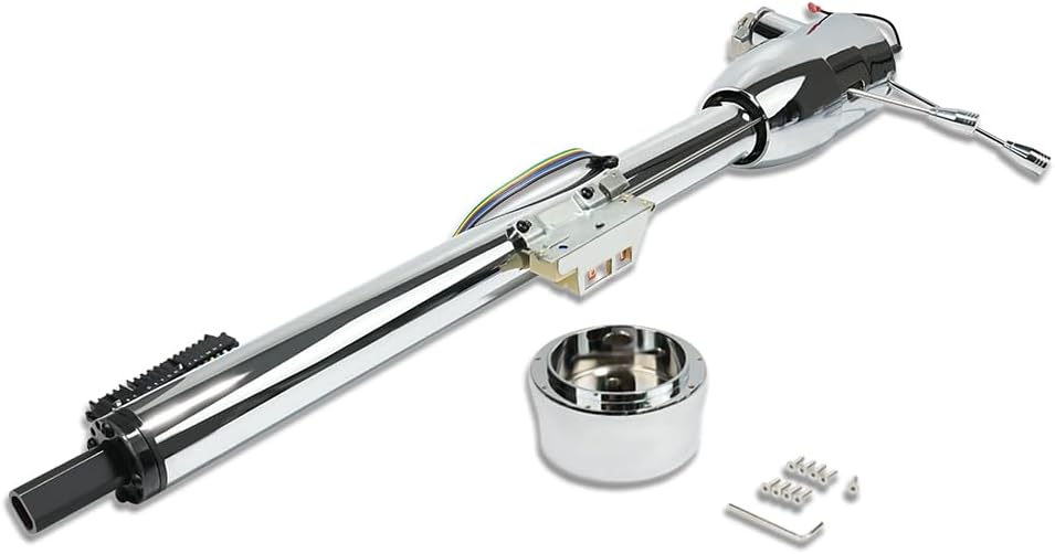 30" Natural Manual Steering Column with Key & 9 Holes Adapter