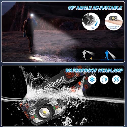 Staaricc 2Pack LED Headlamp Rechargeable, Super Bright Head lamp for Adults