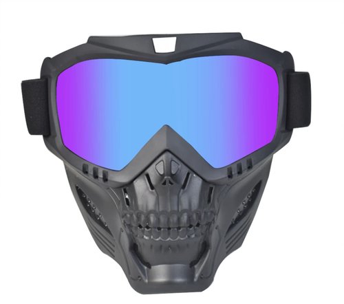 Airsoft Mask Balaclava Full Face and Detachable Anti Fog Airsoft Goggles Military Outdoor Sport CS Tactical Paintball Mask Face Eye Protection Headgear Mask (Blue)