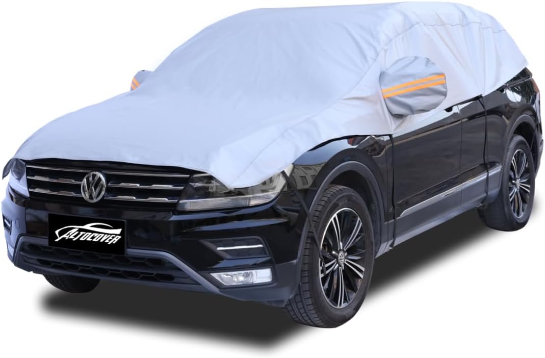 Truck Car Cover Top for Crew Cab Pickup, Half Cover Sunproof Waterproof Windproof Protector for Extended Cab Trucks