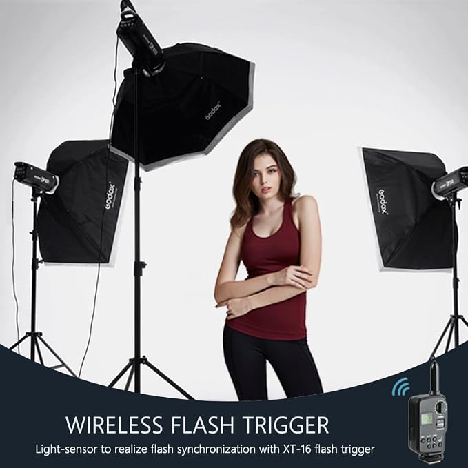 Godox 800W Professional Studio Flash Light Kit, 2-Light Godox SK400II Photo