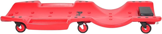 Pro-Lift Mechanic Plastic Creeper 48 Inch - Blow Molded Ergonomic HDPE Body with Padded Headrest & Dual Tool Trays - 440 Lbs Capacity Orange