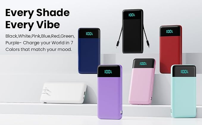 Portable Charger with Built-in AC Plug and Cables,13800mAh All in One USB C Fast Charging Power Bank,Travel Essentials Portable Phone Charger Battery Pack for iPhone 17/16/15/14/13,Galaxy,Android etc