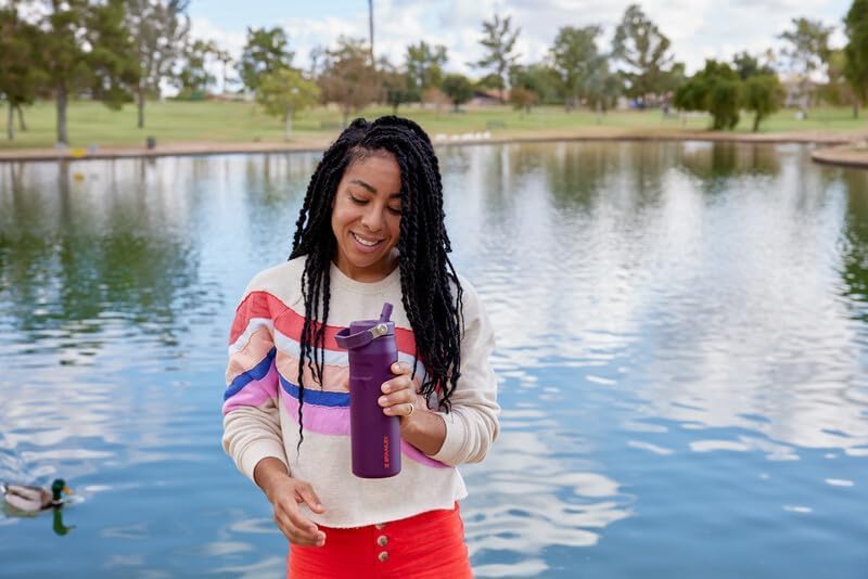 Stanley IceFlow 2.0 Water Bottle - 36 OZ Insulated Stainless Steel | Lightweight, Leak-Resistant & BPA-Free | Plum