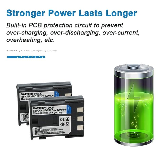NB-2L/2LH Camera Battery Multifunctional Charger Set Compatible