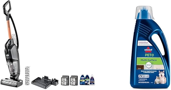 Bundle of BISSELL® CrossWave® HydroSteam™ Wet Dry Vac, Multi-Purpose Vacuum, Wash, and Steam, 35151 + BISSELL Multi-Surface Pet Formula with Febreze Freshness for Crosswave (80 oz), 2295L