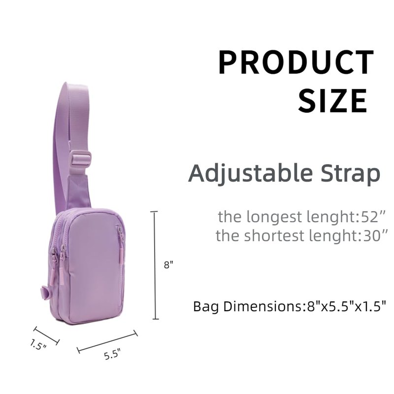 VAKAER Convertible Sling Backpack for Women & Men – Lightweight 3-in-1 Crossbody Daypack with Adjustable Strap, Anti-Theft Pocket, Water-Resistant Small Travel Bag (Light Purple)
