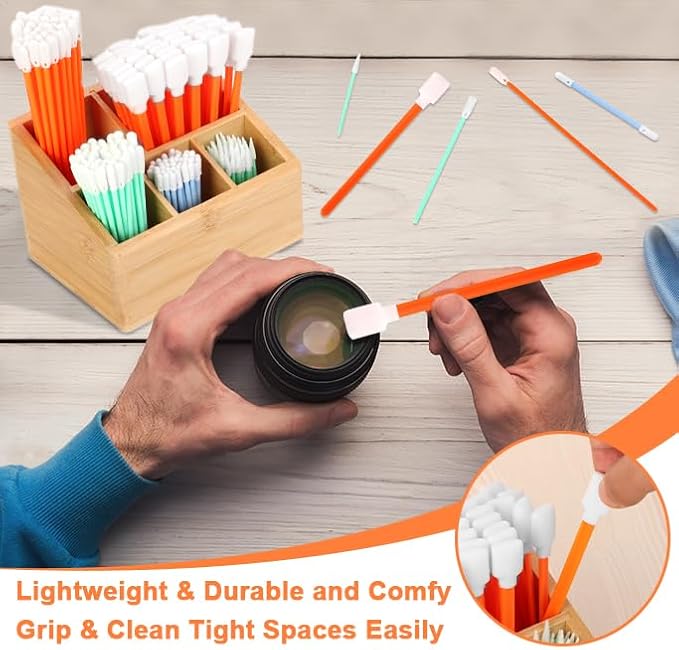 250 Pcs Foam Cleaning Swab Kit 5 Types Lint-Free Foam Swab Sticks
