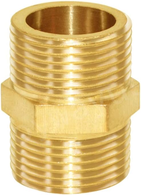 Joywayus 3/4" Male NPT Threaded Brass Pipe Fittings Nipple Fuel/Air/Water/Boat/Gas/Oil (Pack of 2)