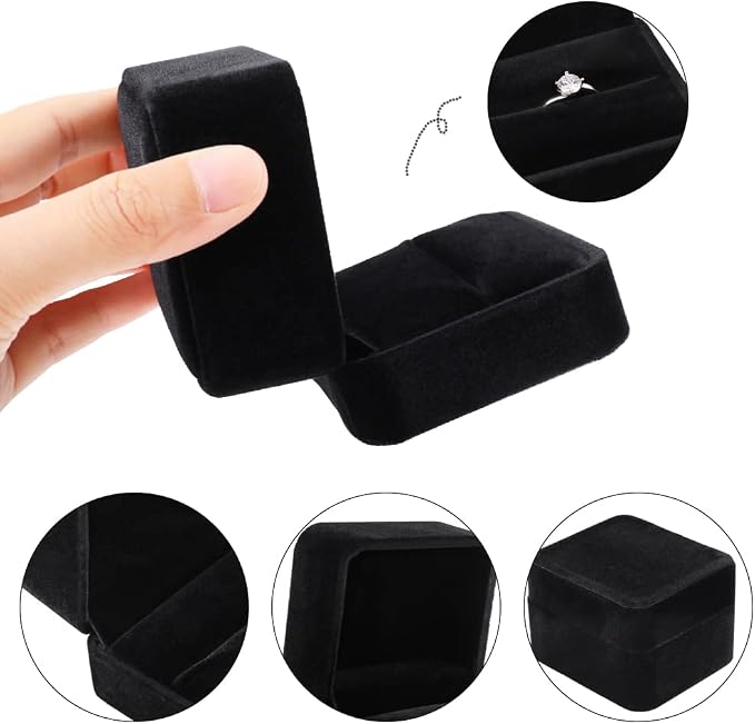iSuperb Set of 2 Unit Classic Velvet Couple Double Ring Box Earring Jewelry