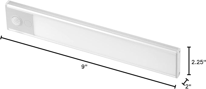 Rechargeable Under Cabinet Lighting, Motion Sensor On/Off, Warm White LED, Stick-On Install for Kitchen & Closets - 1 Bar