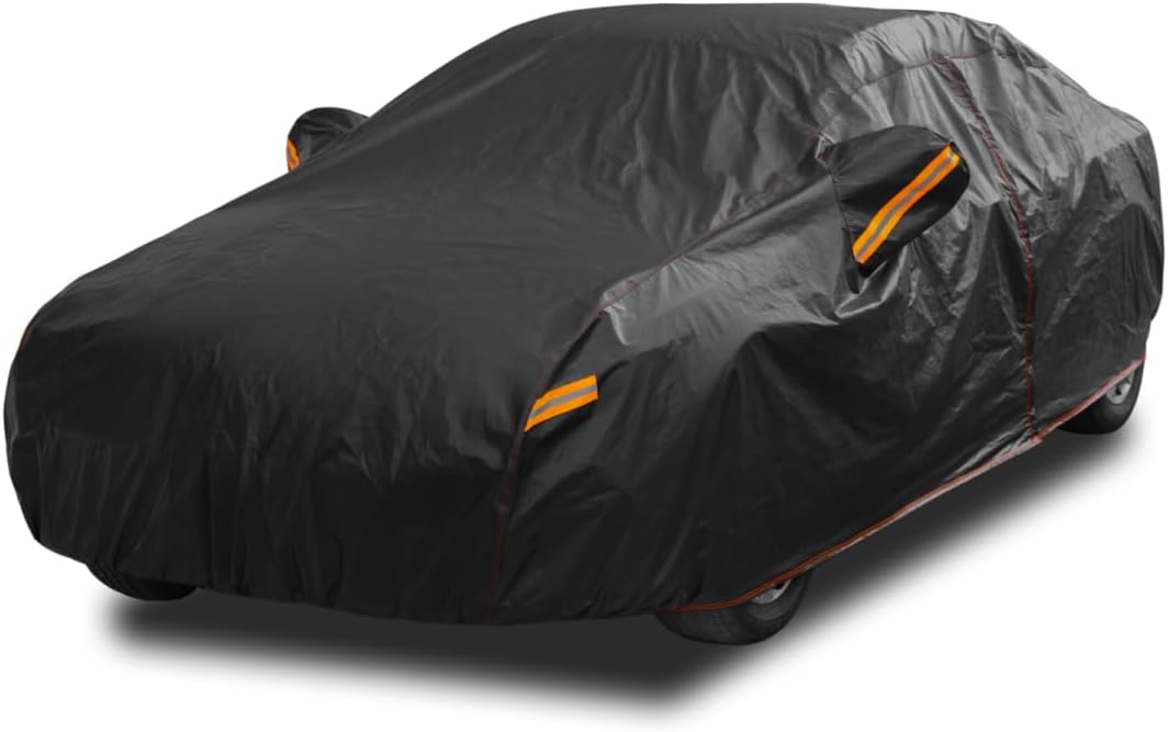 6 Layer Heavy Duty Hatchback Car Cover Waterproof All Weather Protection with Cotton Liner, Universal Fit Nissan Leaf, Honda Civic Hatchback, Mazda 3 Hatchback, Toyota Corolla Hatchback