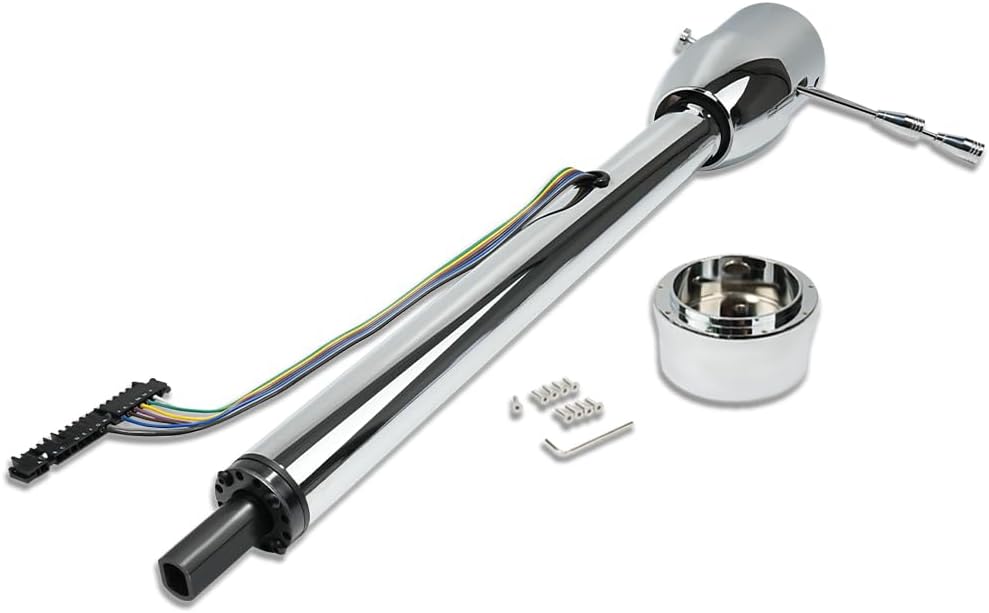 30" Black Manual Steering Column & Adapter Fits GM 1969-1994