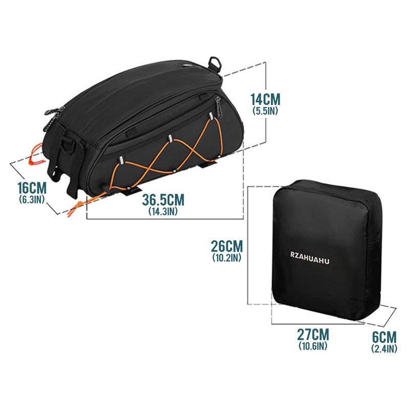 YIWENG Bicycle bag, 3-in-1 Bike Rack Bag Trunk Bag Waterproof Bicycle Rear Seat Bag Cooler Bag with 2 Side Hanging Bags Cycling Cargo Luggage Bag Pannier Shoulder Bag