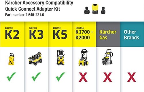 Kärcher Garden Hose Adapter Kit for Electric and Gas Pressure Washers, Quick Connect Fitting, Water Flow Regulating