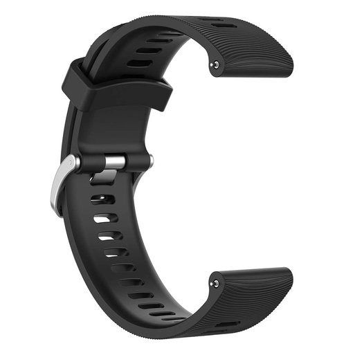 AWADUO For Garmin Forerunner 645 Replacement Band, 20mm Replacement Silicone Wrist Band Strap For Garmin Forerunner 645/245 Music (Silicone Black)