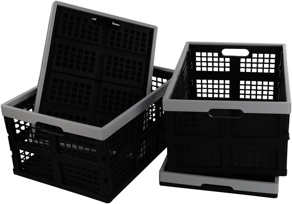 16-Liter Collapsible Storage Crates/Stackable Storage Container Basket, Set of 2