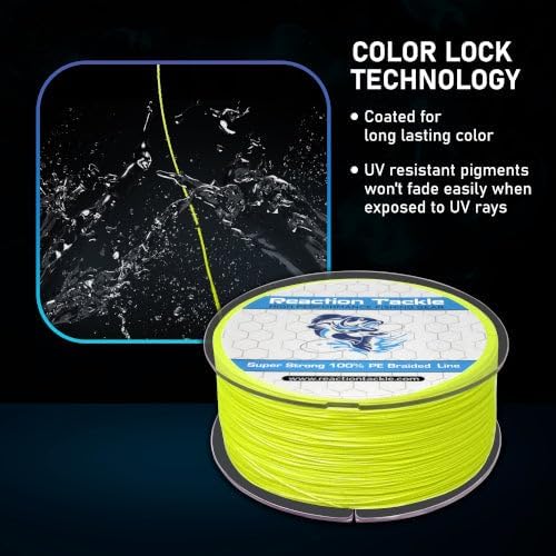 Reaction Tackle Braided Fishing Line - Pro Grade Performance for Saltwater & Freshwater - High Visibility Color Options