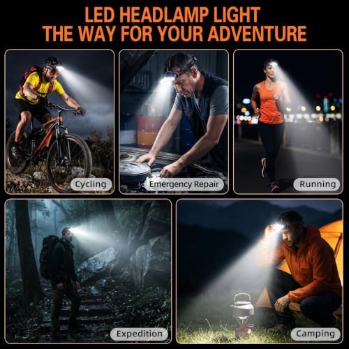 MIOISY Led Headlamp Rechargeable 3 Pack, Super Bright Headlight Flashlight