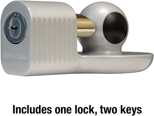 Master Lock Trailer Hitch Lock - Weather Resistant Security for 1-7/8", 2", & 2-5/16" Couplers | Includes Keys
