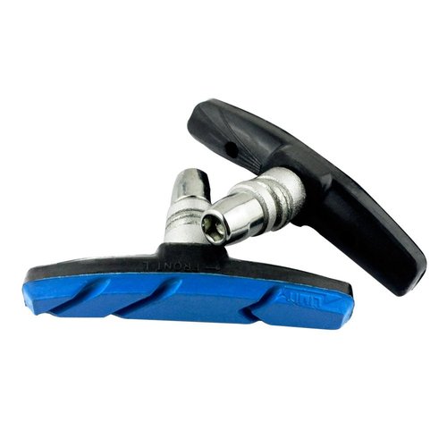 AHL 2pairs Complete Sport Bike Brake Shoes Bicycle Brake Pads Set,69mm for Cruiser MTB Mountain Bicycle Universal V-Brake Blocks with Hex Nut and Shims, No Noise No Skid (Blue)