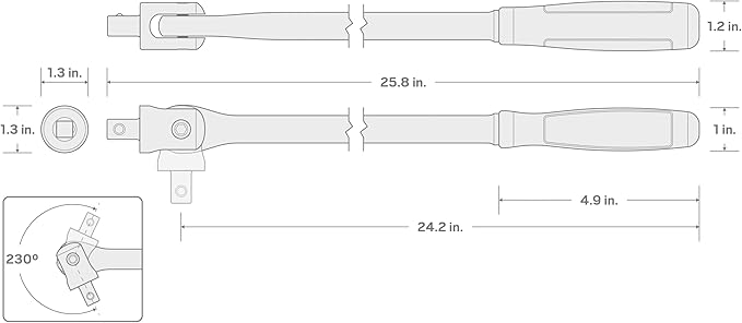 TEKTON 1/2 Inch Drive x 24 Inch Comfort Grip Breaker Bar | SBH01224