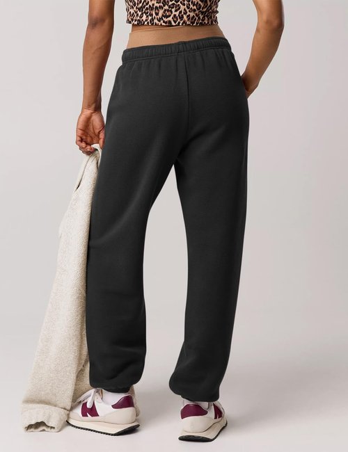 HeSaYep Women's Sweatpants Baggy High Waist Drawstring Casual Loose Sweatpants Cinch Bottom Comfy Lounge Sweat Pants with Pockets Black L