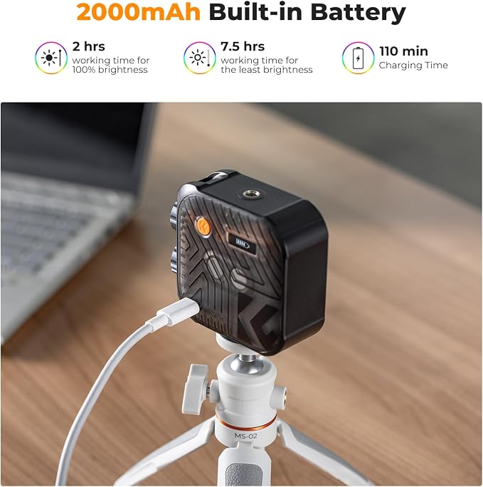 K&F CONCEPT RGB Video Light, 360° Full Color Portable Photography Light