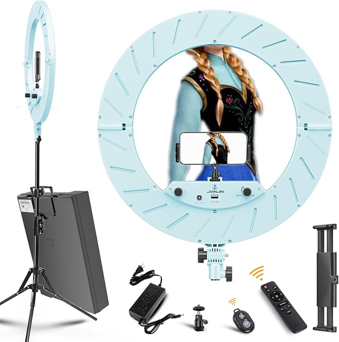Ring Light 18 INCH Kit, 55W6700k Dimmable LED Light, Tripod Stand, Remote