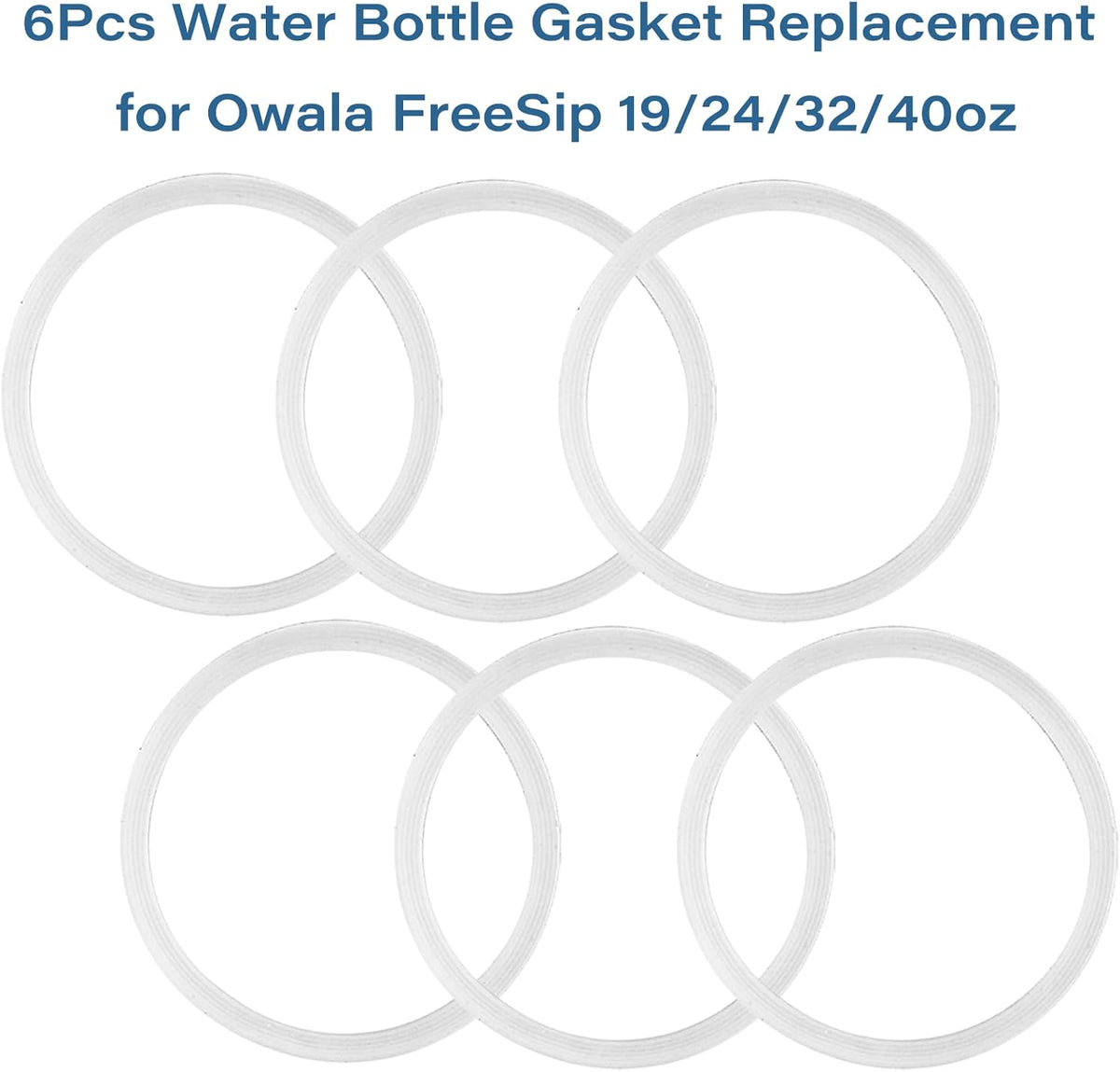Owala | Water Bottle Gasket Replacement - 6 Silicone Lid Seals for FreeSip 19/24/32/40oz Cups