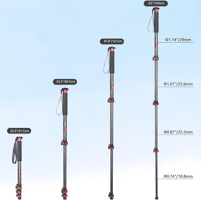 Camera Monopod INNOREL VM60C Carbon Fiber Portable Compact Lightweight Travel