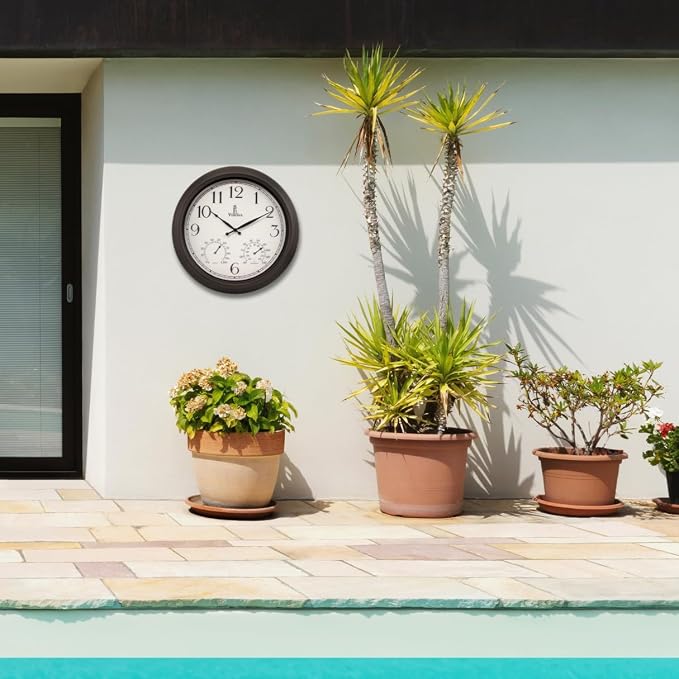 18 inch Outdoor Clocks for Patio Large Waterproof