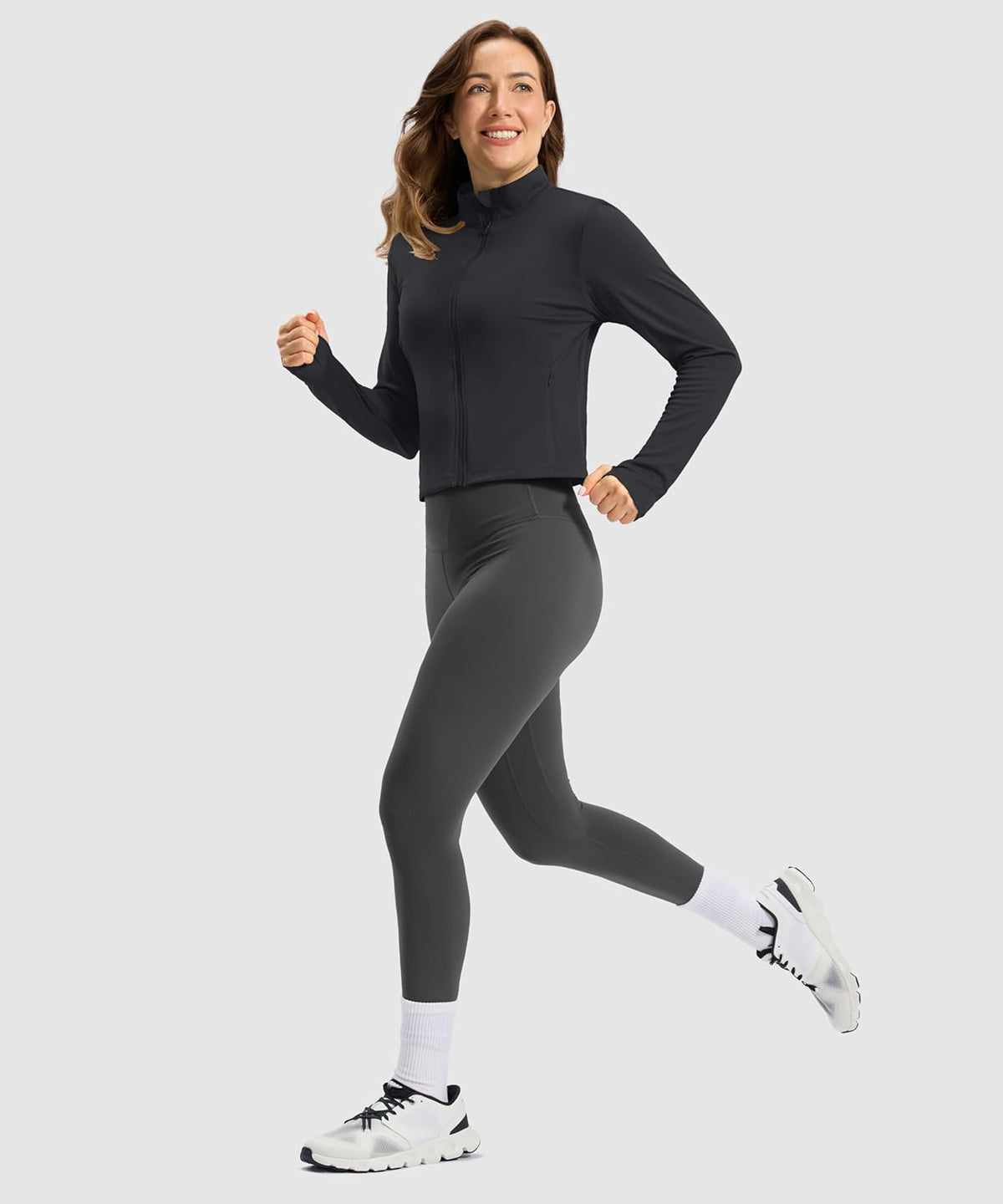 Soothfeel Women's Athletic Jacket - Lightweight UPF 50+ Sun Protection Crop Zip-Up | Ideal for Hiking & Workouts