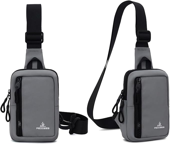 Peicees Small Crossbody Bag for Men Women Mini Sling Bag Travel Running Phone