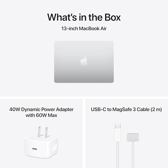 Apple 2026 MacBook Air 13-inch Laptop with M5 chip: Built for AI, 13.6-inch Display, 16GB Unified Memory, 512GB SSD, 12MP Center Stage Camera, Touch ID, Wi-Fi 7; Silver with AppleCare+ (3 years)