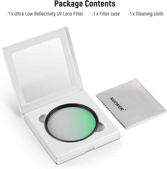 NEEWER 77mm Ultra Low Reflectivity UV Lens Filter, UV Protection Filter