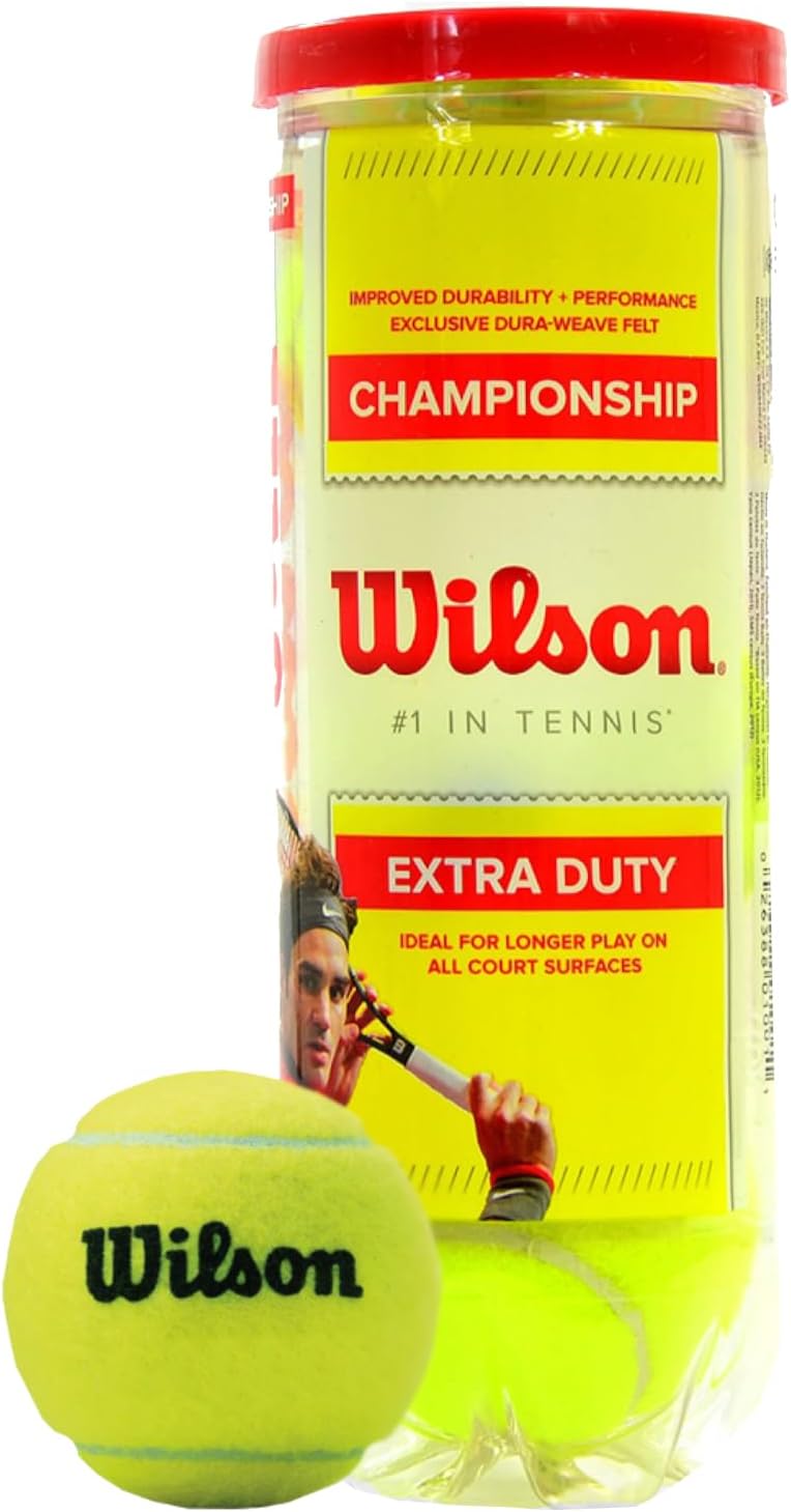 WILSON Championship Tennis Balls - High-Performance, Durable, 3-Pack for Competitive Play