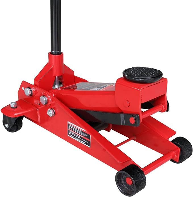 Big RED T830025-1 Floor Jack Heavy Duty Hydraulic Steel Service Jack with Single Piston Quick Lift Pump and Detachable Handle, 6,000 LBS Capacity, Black