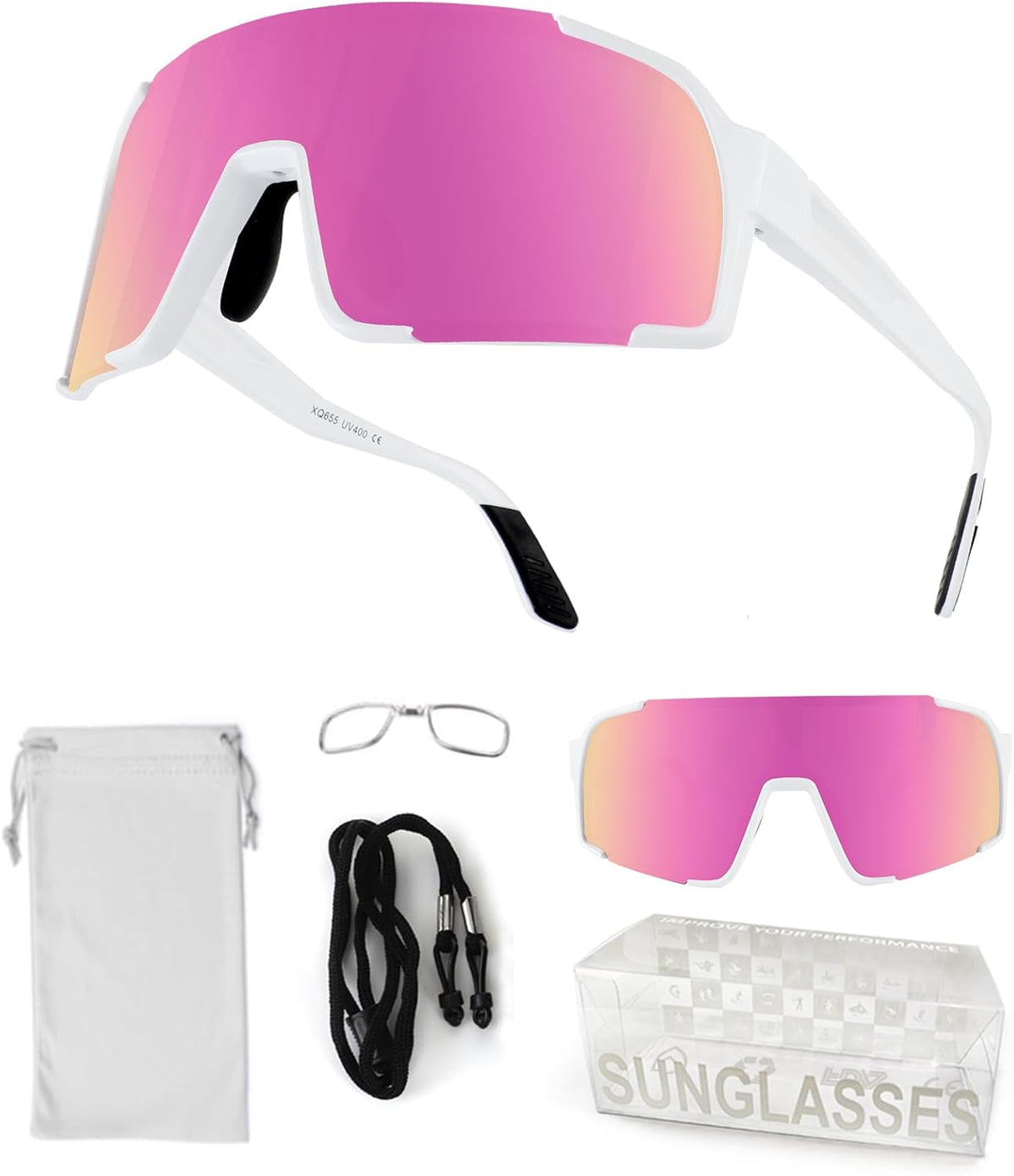 OULAIQI Sports Sunglasses - UV Protection Cycling Glasses for Men & Women | Ideal for Running, Softball, Hiking