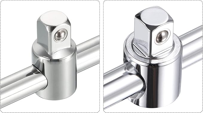 uxcell 1/4" & 3/8" Drive Sliding Wrench Breaker Bar Set of 2 Pcs, Adjustable T-Handle Socket Hand Tool