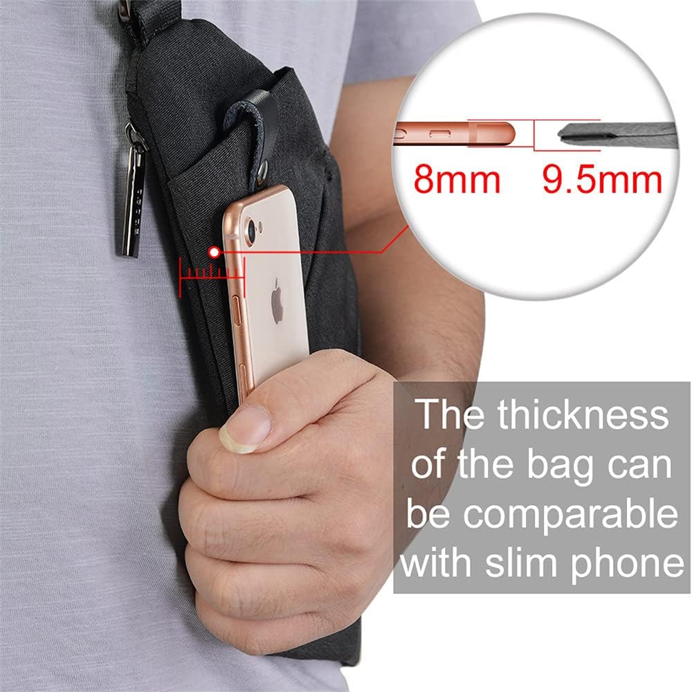 OSOCE Lightweight Sling Bag - Anti-Theft Crossbody for Men & Women | Large Black Travel & Hiking Bag