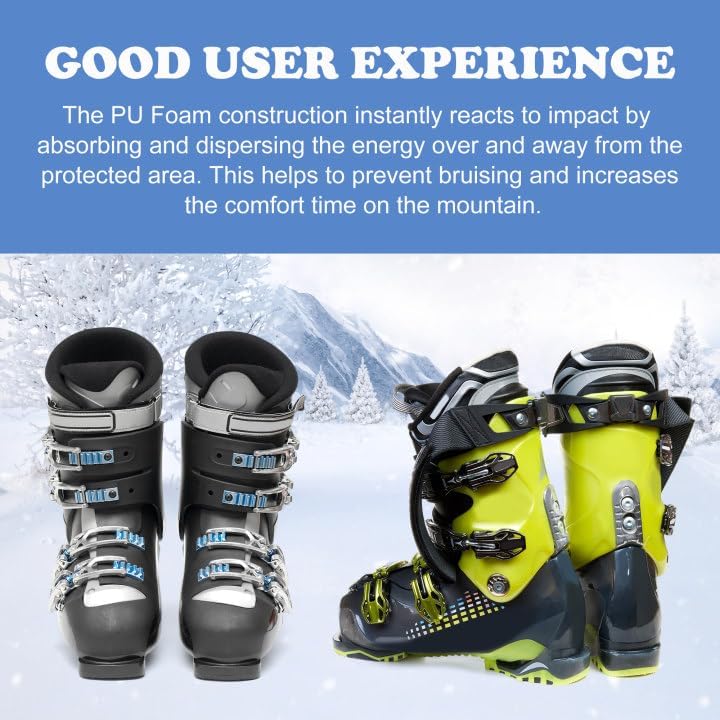 Skiennix Snowboard Shin Pads - Thickened Foam Ski Shin Guards | Cuttable 6.5x5 Inch Protection