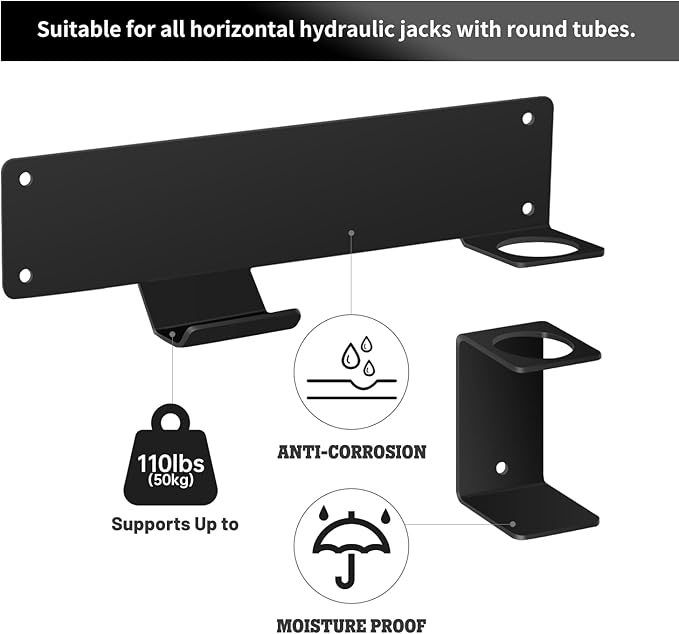 Wall Mount Floor Jack Stand Rack Organizer, Car Hydraulic Trolley Jack Stands Holder Wall Storage Rack Mount Brackets Jack Stands Tower Racing Trailer Accessories Tool