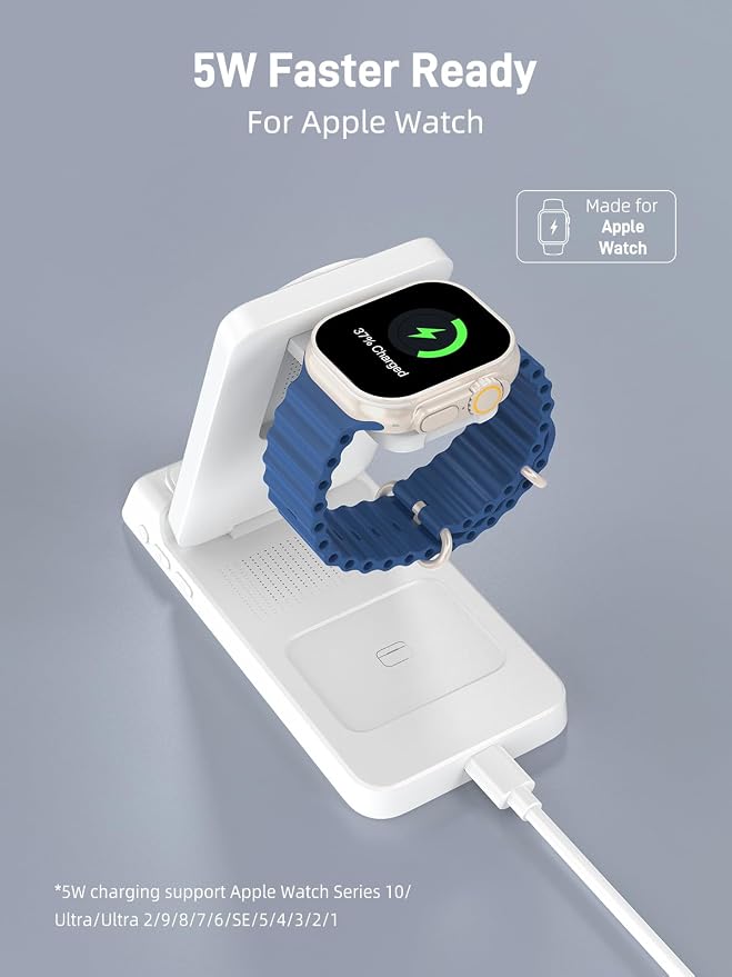 3 in 1 Charging Station for Apple, ELECDOV Magnetic Charger for iPhone