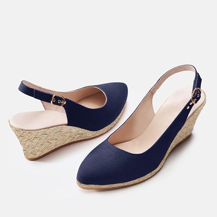 Juliet Holy Womens Wedge Sandals Espadrilles Closed Toe Slingback Buckle Strap Comfortable Casual Summer Wedges Shoes