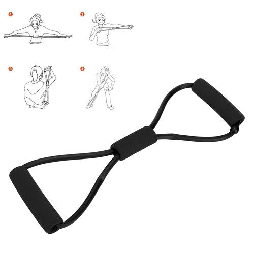 Figure 8 Resistance Band,TPE Exercise Resistance Band with Absorb Sweat Foam Handle,Multi?functional Elastic Resistant Workout Bands for Home Yoga,Gym,Outdoor Fitness(Black), Resistance band Work
