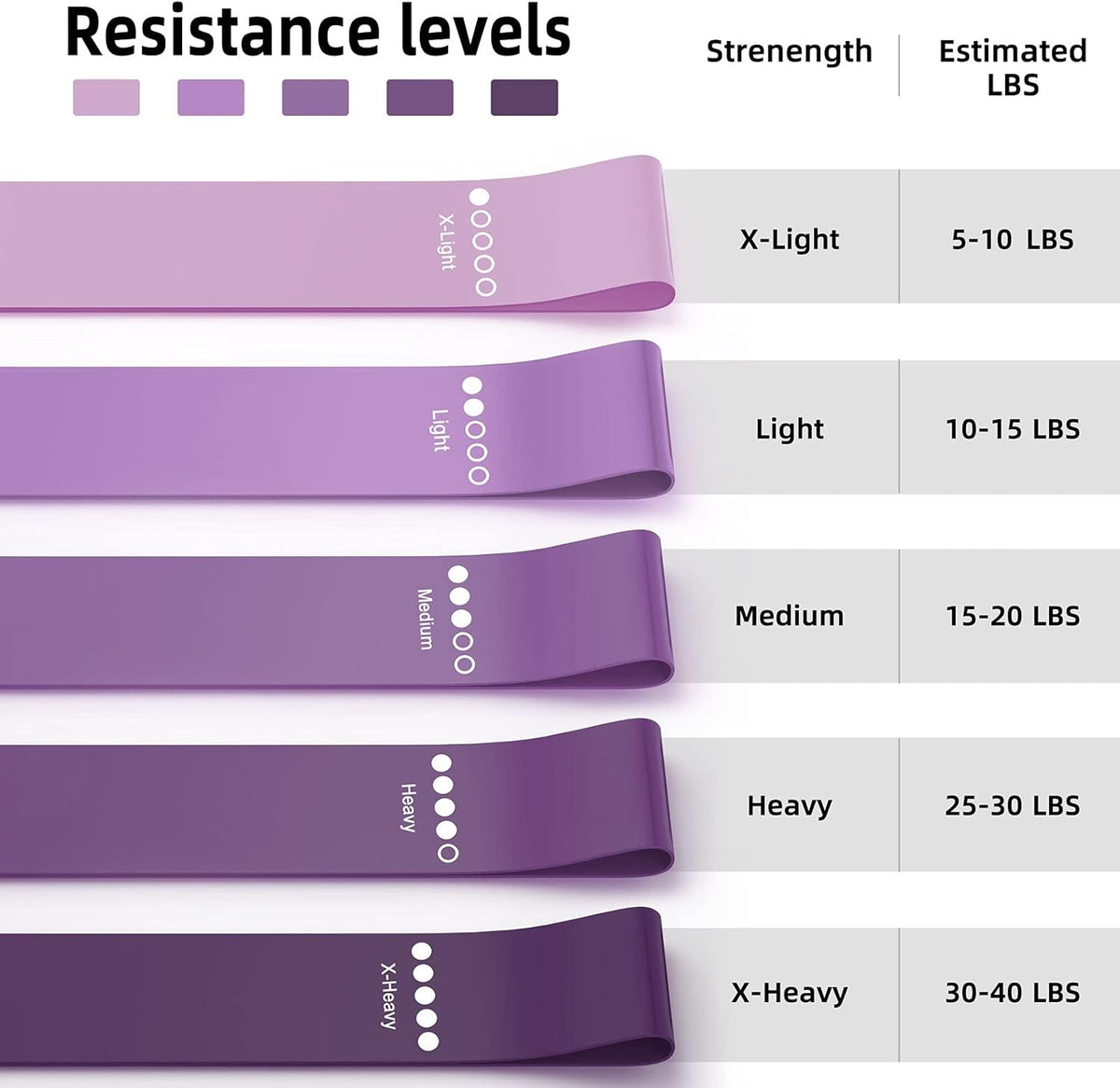 Skiennix Resistance Bands Set - 8-Piece Workout Bundle with 5 Latex & 3 Fabric Booty Bands