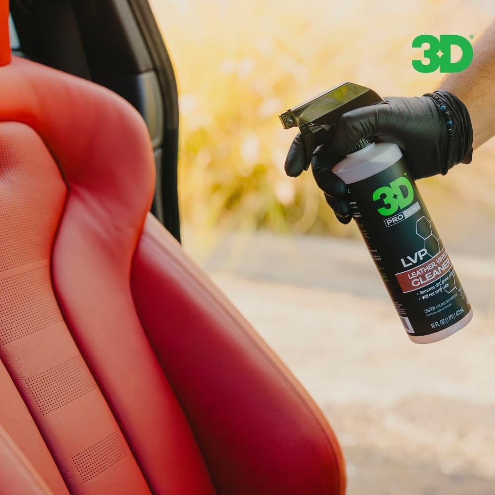 3D LVP Interior Cleaner - Removes Dirt, Grime, Grease, Oil & Stains from Leather, Vinyl & Plastic - Great for Seats, Steering Wheels, Door Panels, Dashboards - Car, Office, Home Use - 1 Gallon